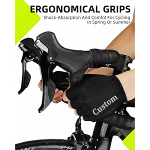 Wholesale Custom Made High Quality Heavy Duty Half-Finger Racing Cycling Gloves /Polyester/Spandex Materials Non-Slip - Product Image 3