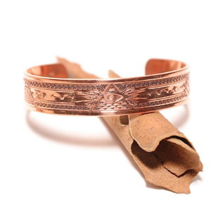 Pure Copper <b>Engraved</b> Eye of Providence Pyramid Cuff Bracelet Luxury Handmade Personalization High Polish <b>Bangle</b> Jewelry - Product Image 1