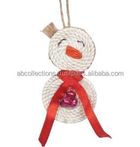 Ornement de Noël suspendu en jute, forme personnalisée, intérieur/extérieur, style rustique de ferme, artisanat, COLLECTIONS AB, 6x6cm, fabrication - Product Image 2