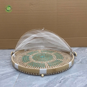 Couvre-plat en jonc de mer avec motif vert, articles de cuisine et décoration de table, vente en gros, écologique, fabriqué au Vietnam - Product Image 3