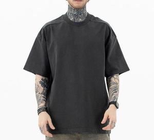 T-shirt unisexe en toile 100 % coton 275 g pour homme, coupe classique, style streetwear hip-hop, délavé à l'acide, couleur unie, écologique, vente en gros OEM - Product Image 1