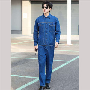 Combinaisons et vestes en denim doux pour hommes, personnalisées, pour le travail d'été, lavage foncé - Uniformes à carreaux tendance, fourniture d'usine - Product Image 5