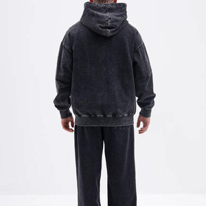 Sweat-shirt à capuche zippé tendance pour homme 2026, couleur unie, avec logo personnalisé, poche kangourou, en polaire, pour l'automne - Product Image 2