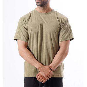 เสื้อยืดผู้ชายสไตล์ยูนีค ล้างสีแบบแอซิด คุณภาพสูง ขายดี ผลิตตามแบบ OEM ผ้าคอตตอน 100% แห้งเร็ว เนื้อผ้าวอร์สเตด ราคาถูก ทันสมัย - Product Image 3