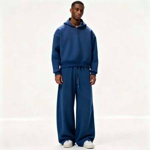 Custom Men's Heavy Fleece Jogger <b>Set</b> Premium Cotton Sportswear Private Label OEM Clothing Manufacturer - Product Image 6