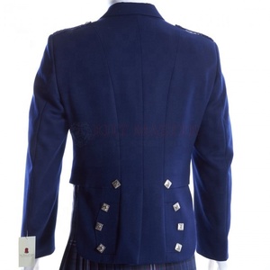 Novedad 2026: Chaqueta Escocesa Azul Rey Estilo Príncipe Charlie con Chaleco, Blazer de Lana, Chaqueta Kilt con Chaleco/Chaleco de Solapa - Product Image 2