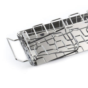 رف شواء خارجي للشواء ولحم البقر والدجاج بأرجل الجناح من الفولاذ المقاوم للصدأ قابل للطي أعواد الطعام المحمصة حامل محمصة - Product Image 2