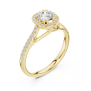 Bague de bureau pour femme en or rose 14 carats avec diamant de laboratoire rond |   Nouveau diamant cultivé - Product Image 5