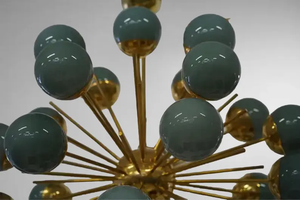 Lámpara de Techo Retro Sputnik de Latón con Bolas de Vidrio Verde, Lámpara Moderna de Latón para Hogar, Oficina, Sala de Estar - Product Image 5