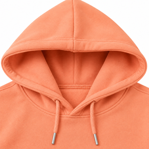 Sudadera con Capucha Unisex de Alta Calidad, Color Naranja Coral, 100% Algodón Felpa, Logotipo Personalizado, Franja Frontal, Transpirable, Secado Rápido, OEM, ODM - Product Image 5