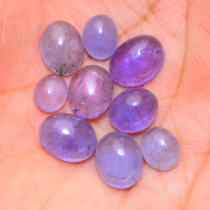 Hackmanite rare 6x8mm-9x12mm, couleur changeante, cabochon ovale à dos plat, pierre précieuse naturelle Hackmanite pour bijoux - Product Image 2