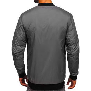 Blouson Bomber Gris pour Hommes Perfectionists, Fermeture Éclair, Couleur Unie, Décontracté, Coupe-Vent, Polaire, Polyester/Coton, Séchage Rapide, Vêtement d'Extérieur - Product Image 3