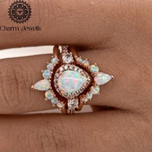 Charm_Jewells Rose <b>Gold</b> Plated Silver Moissanite Classic <b>Cocktail</b> <b>Ring</b> Flower Design Prong Setting IGI Certified Women's <b>Ring</b> - Product Image 5