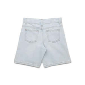 Pantalones Cortos Bermuda de Lona Vaquera Azul Claro para Hombre, Cintura Media, Cierre de Botones, Estilo Casual, Color Sólido, Tejido Transpirable - Product Image 2