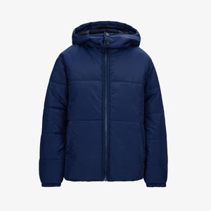 Veste d'hiver à fermeture éclair intégrale 100% polyester, décontractée, à manches longues, respirante, enduite, pour homme, avec capuche, veste matelassée - Product Image 1