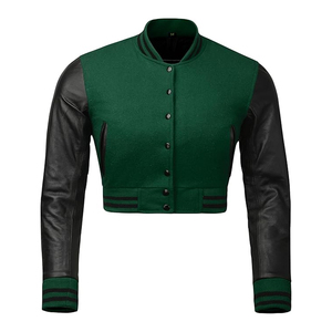 Custom <b>Womens</b> Bomber Jacket Cropped Varsity <b>Coat</b> Fashion Streetwear Outerwear Wholesale Supplier USA - Product Image 1
