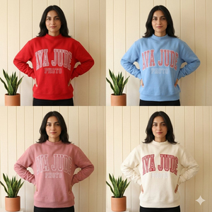 Sweat-shirt personnalisé à col rond Ava Jude Photo pour les fans de sport universitaires |   Tissu molletonné lourd en French Terry pour vêtements universitaires - Product Image 5