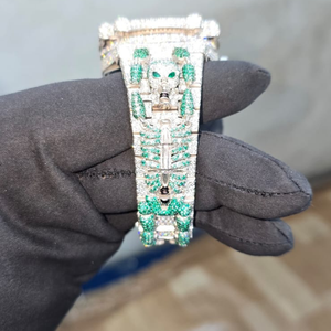 Reloj Mecánico de Acero Inoxidable para Hombre, con Diamantes de Imitación y Cristal de Moissanita, Diseño Analógico, Superventas - Product Image 5