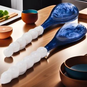 AL MALIK CRAFT Saladière en Résine Écologique Motif Floral, Compatible Lave-Vaisselle et Micro-ondes, Accessoire de Cuisine en Stock AMC730 - Product Image 1