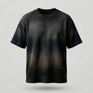 Oversized Thermal Tshirt <b>Drop</b> Shoulder Streetwear Tee Sun Faded <b>Box</b> Fit Bulk OEM - Product Image 1