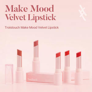 TROISTOUCH Make Mood Velvet Lipstick 01 Cosy Beige Rouge à lèvres hydratant coréen effet velours, ensemble de maquillage beauté - Product Image 6