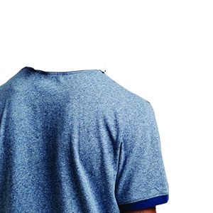 T-shirt de sport à col rond avec logo personnalisé T-shirt de sonnerie vierge à manches courtes en coton avec col contrasté cerceaux T-shirt de sonnerie pour hommes - Product Image 4