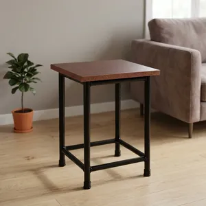 Taburete Metálico con Asiento de Madera |   Taburete Multiusos Resistente para Hogar, Cocina, Tienda, Oficina, Comedor y Uso General - Product Image 3