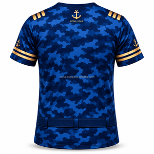 T-shirt de marin imprimé en 3D en gros pour hommes, drôle et original, uniforme de capitaine, impression par sublimation, polyester, pour fête, personnalisé - Product Image 6