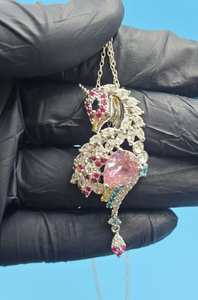 Pendentif Licorne en Moissanite de Luxe Certifiée, en Argent 925 Bicolore, Style Hip-Hop, Animal Mythique - Product Image 6