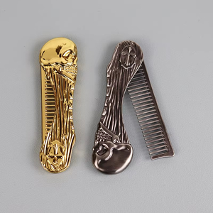 Peigne professionnel en acier inoxydable, 1 pièce, peigne à barbe portable en métal pour hommes, outil de coiffage de la barbe, outil de coiffage de poche - Product Image 5