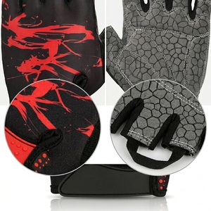 Gants de vélo de montagne mi-doigts en polyester antidérapants, respirants, absorbant les chocs, pour l'été, avec fermeture auto-agrippante, unisexe - Product Image 6