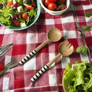 Nouvel arrivage de couverts en bois de manguier avec manche en résine, cuillère, fourchette, ustensile de service pour la maison et la cuisine - Product Image 1