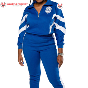 Conjunto Deportivo de Dos Piezas para Mujer, Sudadera con Capucha de Algodón Grueso, Bordado con Letras Griegas de la Hermandad Zeta Phi Beta, Estilo Casual y Deportivo - Product Image 3