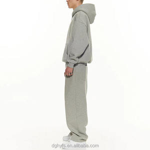 Custom Vintage Men's Eco-Friendly Hooded Loose Fit Casual Solid Color Sportswear Cargo <b>Jacket</b> Elastic Waist Sports Tracksuit - Product Image 4