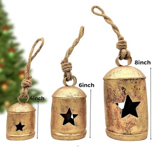 Campana Navideña Metálica Personalizable con Acabado Rústico para Decoración Navideña, Eventos de Celebración en Interiores y Exteriores - Product Image 5