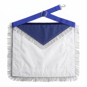 Tablier maçonnique fait main pour ancien maître maçon, en velours bleu roi, broderie en fils d'argent, avec franges, pour la loge bleue et les insignes maçonniques - Product Image 6