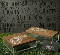 Boîte cadeau rectangulaire en bois faite à la main pour le Ramadan avec incrustation florale, boîte à chocolat, fruits secs et dattes pour l'Aïd Moubarak