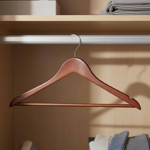 Dark Solid <b>Wood</b> Eco-friendly <b>Baby</b> Clothes <b>Hanger</b> Dark Color Anti-Slip Single Tier for Living Room Children's Clothing Store - Product Image 6