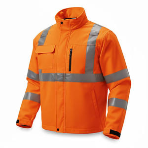 High Quality Men's <b>Hi</b> <b>Vis</b> Reflective Safety Construction Soft Shell Breathable Quick Dry Rip-Stop Work <b>Jacket</b> for Outdoor - Product Image 5