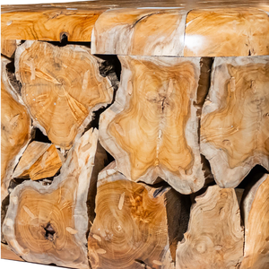Luxury ARTERRA Premium Handcrafted Rustic Teak Root <b>Cube</b> Coffee <b>Table</b> Eco Friendly Living Room Furniture Combining Wood Texture - Product Image 4