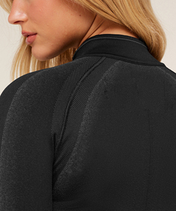 Hot Selling Women High Neck <b>Long</b> <b>Sleeve</b> Breathable Quick Dry Workout Zipper Jacket Custom Running Sports Coat Zip Pockets - Product Image 6