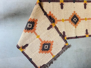 Rustic Boho Colorful Handwoven Wool Jute <b>Runner</b> <b>Rug</b> Southwestern Geometric Tribal Kilim <b>Hallway</b> Custom Size Floor Carpet - Product Image 6