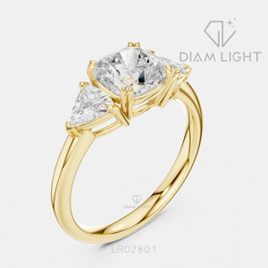 Bague de fiançailles moderne pour femme en or blanc 14 carats avec diamant de laboratoire taille coussin certifié IGI 2,00 carats, couleur F+, clarté VS+ - Product Image 6