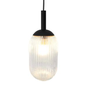 Lampada a Sospensione Giza Nera e Trasparente, Elegante Lampadario e Luci Pendenti - Product Image 3