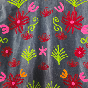 Morvi-Fab 2026 #64 Latest <b>Women</b>’s <b>Velvet</b> <b>Jacket</b> – Colorful Floral Embroidered Design with Striped Cuffs - Product Image 6