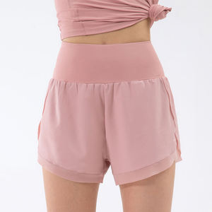 Shorts de yoga pour femmes, taille haute, extensibles, respirants, polyester/coton, coupe régulière, vêtements de sport, tenue de fitness, entraînement confortable - Product Image 5