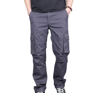 Pantalon cargo vert olive pour homme, toile, plusieurs poches, coupe droite, style workwear, respirant, poids moyen, pour l'automne - Product Image 5