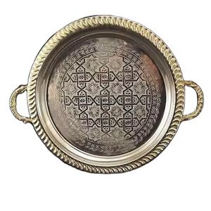 Bandeja de Servicio Metálica, Elegante Plato de Presentación para Hostelería, para Restaurante, Boda, Aniversario, Evento - Product Image 1