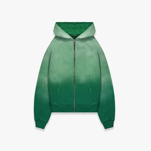 Sudadera con capucha y cremallera de gran tamaño, con efecto degradado, personalizada, de alta calidad, 100% algodón, estilo urbano, la más vendida. - Product Image 1
