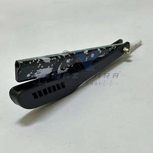 มีดโกนพับได้ OEM พลาสติกและโลหะ พร้อมใบมีดเดี่ยวสแตนเลส เครื่องมือโกนหนวดมืออาชีพสำหรับผู้ชาย - Product Image 2
